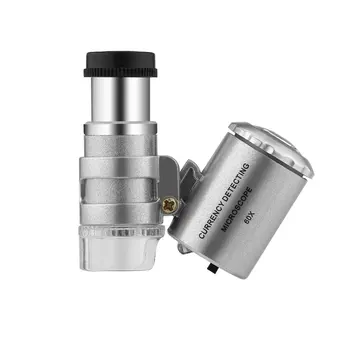 

Mini Portable 60X Currency Detecting Microscope Handheld Money Tester Magnifier Loupe Glass LED Light UV Microscope