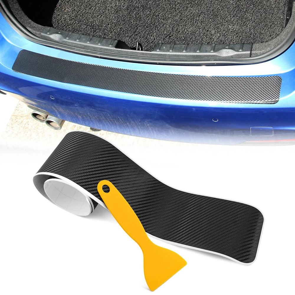 Car Rear Bumper Protection Sticker Carbon Fiber Film for skoda rapid octavia A2 A4 A5 A7 karoq fabia Kodiaq tesla model 3 | Автомобили и