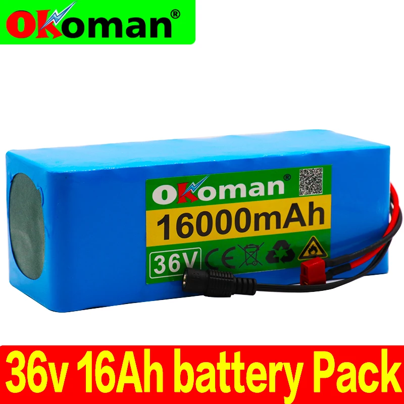 

36V 10S4P 16Ah 600W High power&capacity 42V 18650 lithium battery pack ebike electric car bicycle motor scooter 20A BMS