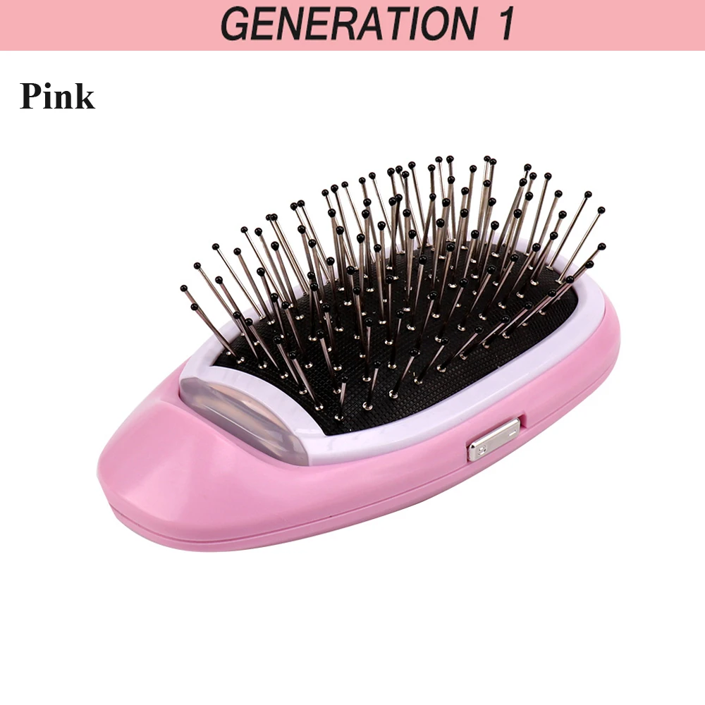 Generation 1 Pink Ионная электрическая щетка для волос, портативная Волшебная расческа для волос, отрицательные ионы, расческа для моделирования волос, расческа для укладки, не более, гребни для волос - Цвет: Generation 1 Pink