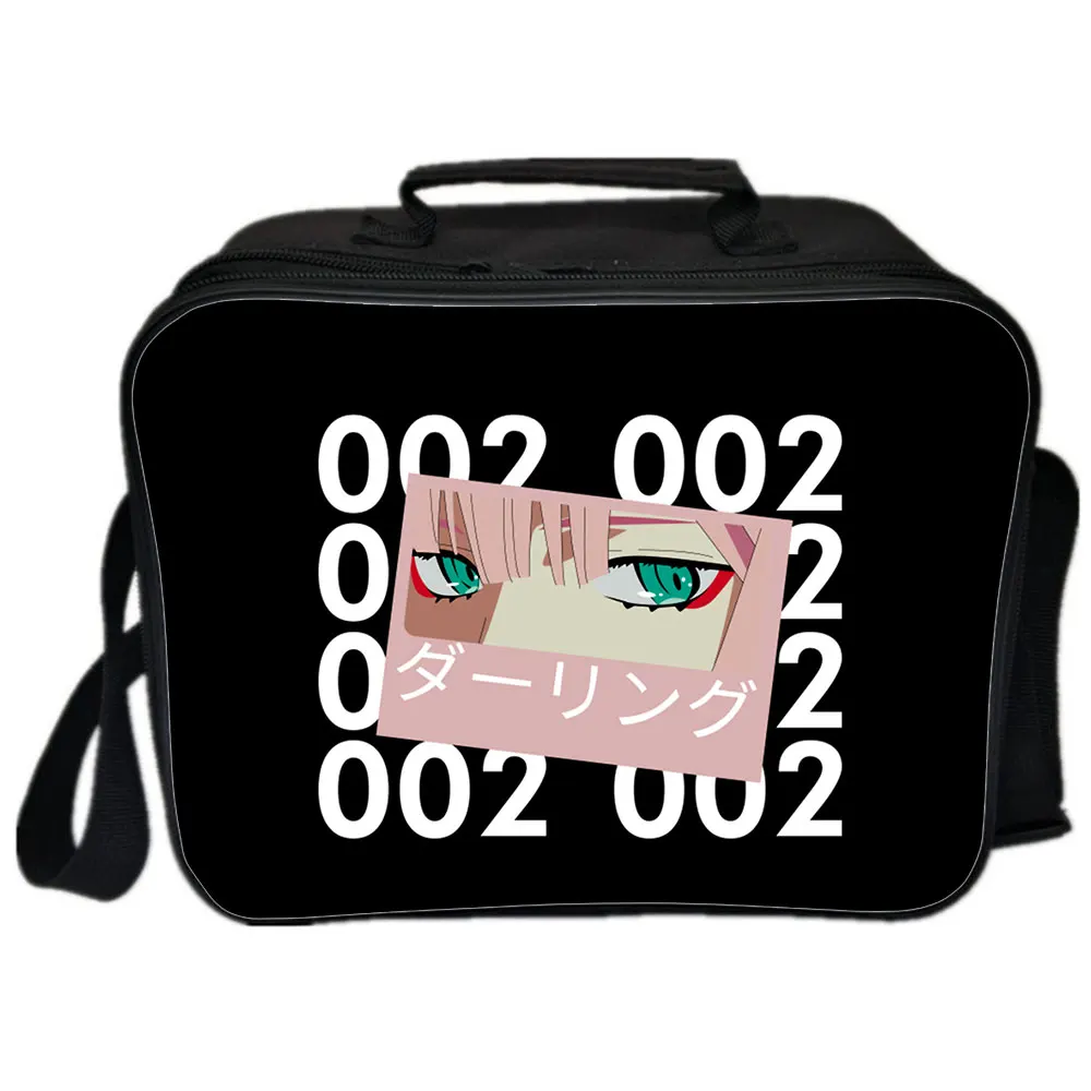 Darling In The FranXX Picnic Bag Camping Kids Shoulder Bag Handbags Portable Insulated Canvas Picnic Lunch Bags For Women