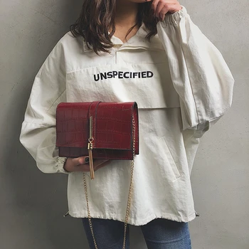 

2020 Vintage Tassel Women Purses and Handbags Crocodile Pattern Sac A Main Femme Female Flap Casual Crossbody Bags for Women
