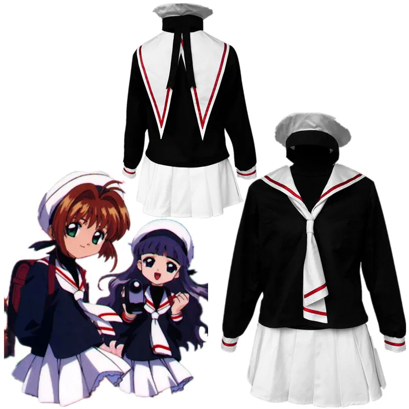 Cardcaptor Sakura кимоно Хэллоуин Косплэй костюм для девочек школьная униформа