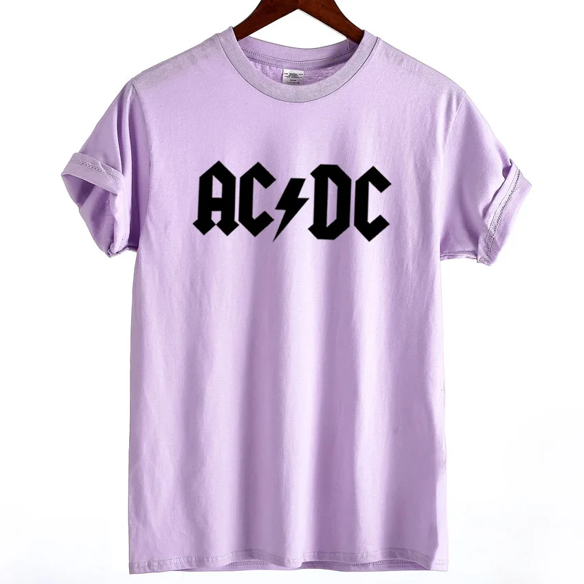 Женская рубашка Camisetas AC/DC Band футболка в стиле рок Женская ACDC с буквенным принтом с коротким рукавом летняя футболка Femme Повседневная Tumblr Топы - Цвет: C6