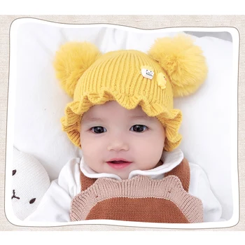 

Autumn Baby Girls Boys Toddler Cartoon Print Hats With Ball Design Casual Caps Headwear Hats For Girls Boys Funny Bucket Hats