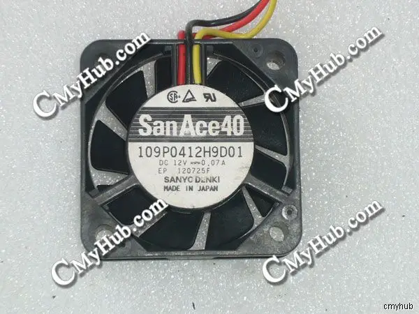 Для SANYO DENKI 109P0412H9D01 DC12V 0.07A 4010 4 см 40 мм 40x40x10 3-контактный охлаждающий вентилятор |