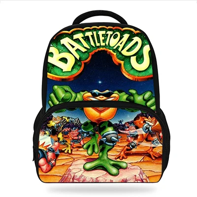 14 дюймов Battletoads и двойной дракон школьный рюкзак для детей мультфильм печатных мешок для детей мальчиков девочек - Цвет: E9017
