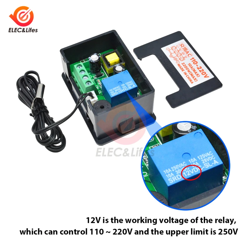 AC110V 220V W3001 XH цифровой термостат для контроллер температуры инкубатора DC 12V 24V