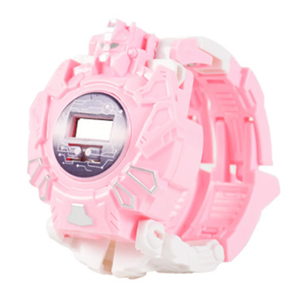 Цифровые Детские игрушки вращение спортивные часы электронные часы наручные часы волшебный мультфильм робот трансформация Mecha мальчики девочки гибкие