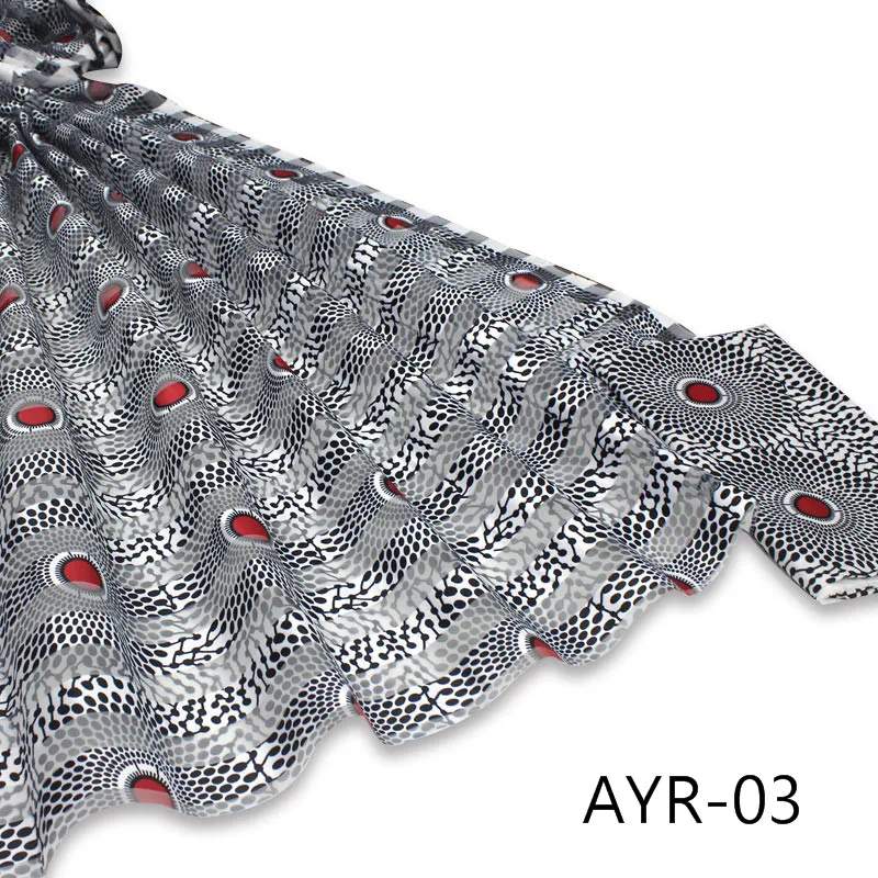 AYR-03-13 Африканская печатная органза лента ткань Толстая Лента ткань 4 ярдов матч 2 ярдов шелковая ткань для одежды материал - Цвет: AYR-03-13