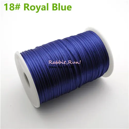 18 Royal Blue 2,5 мм трещотка шнур, 100 ярдов/рулон, 20 цветов, шамбалла макраме шнур, браслет шнур для бисероплетения, китайские узлы шнур HK049 - Цвет: 18 Royal Blue