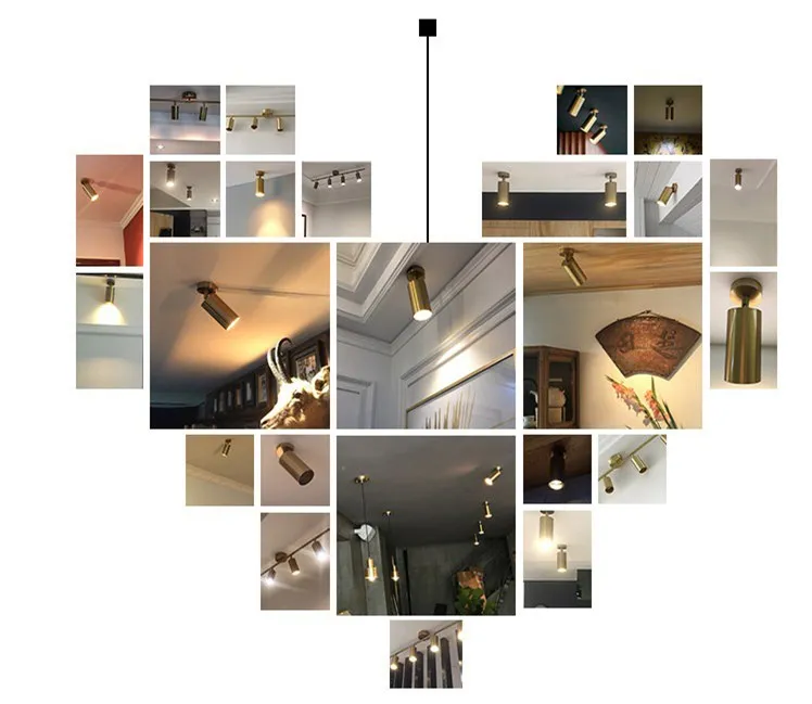 Современные Золотой потолок фонари из кованого алюминия светодио дный потолок направляющие для светильников дорожные светильники для