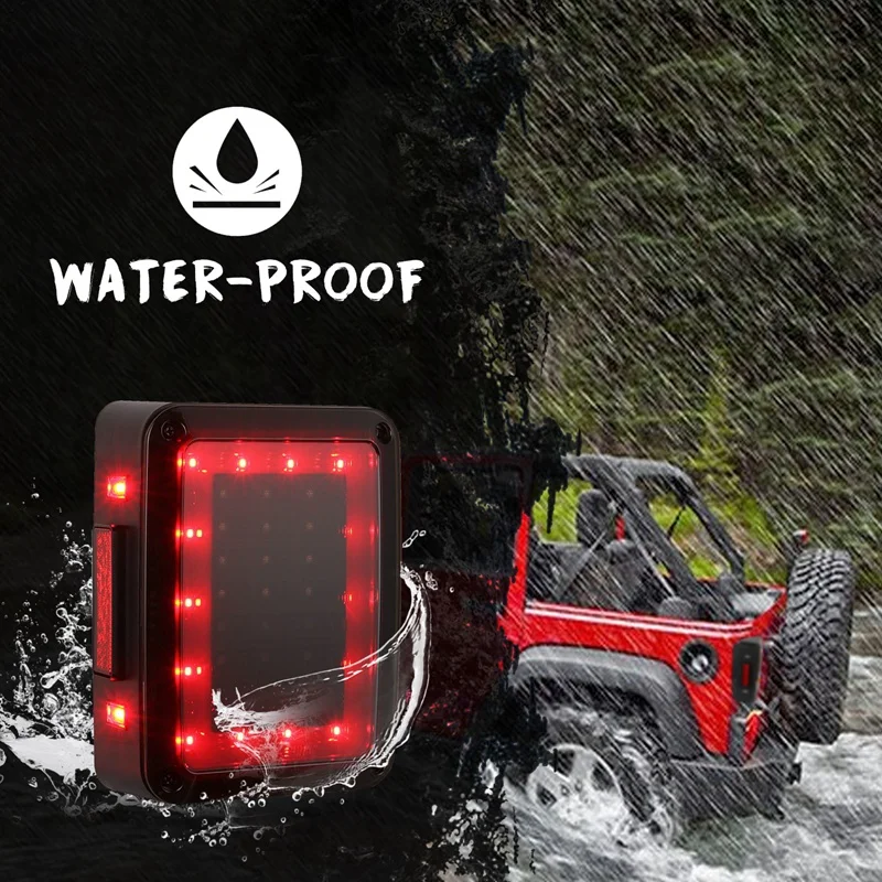 Дымовая линза светодиодный задний светильник s для 2007- Jeep Wrangler JK JKU, высокоинтенсивный светодиодный задний светильник s с парковочным светильник, знак поворота тормоза