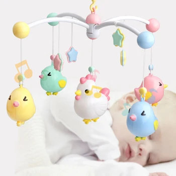 

Rattles Soothing Sleep Bed Bell 360 Degree Rotating Hanging Musical Box ABS Gift Remote Control Non Toxic With Night Light Crib
