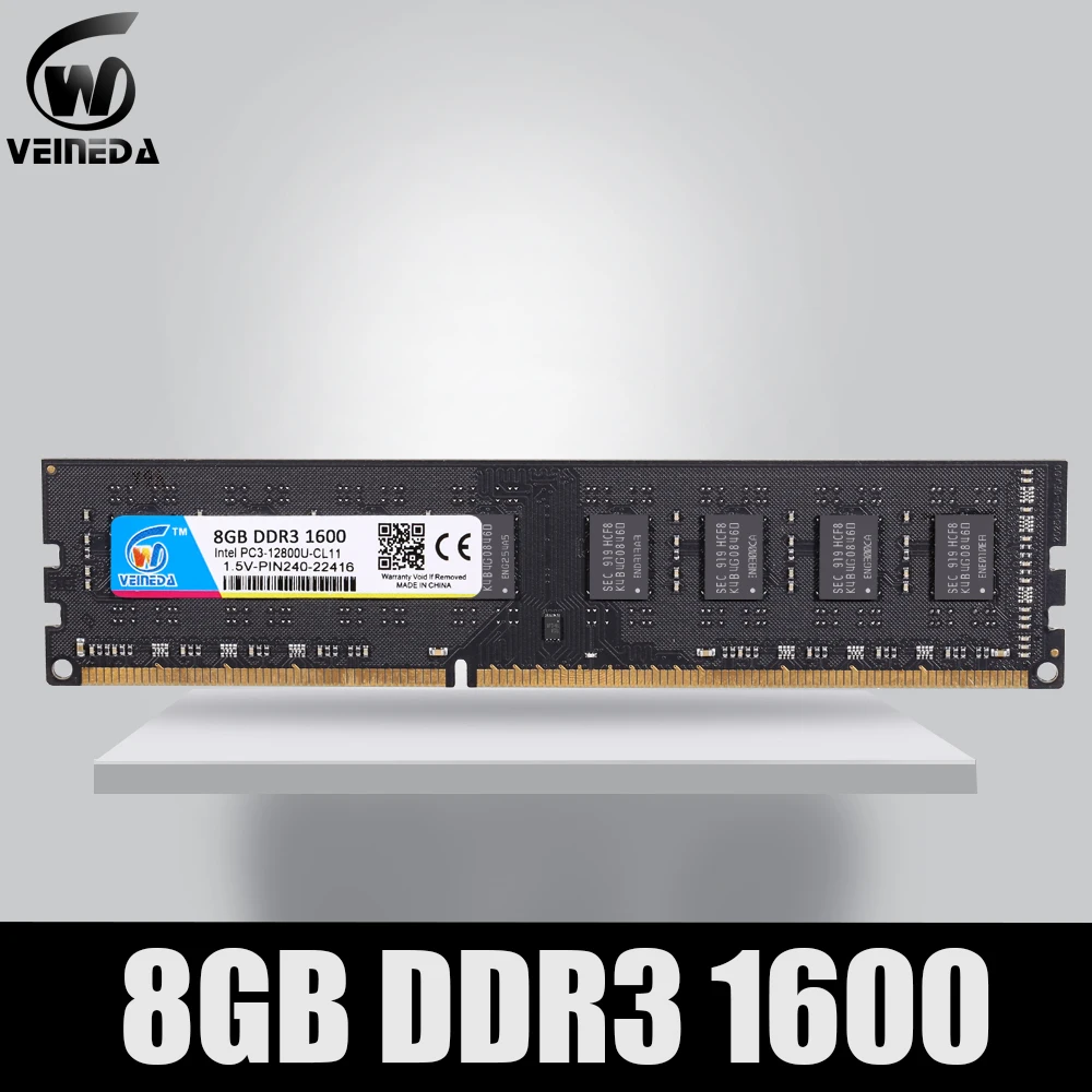 VEINEDA memoria ram ddr3 4GB 8GB 1333 MHz 1600MHZ Desktop Memory 240pin 1.5V sell 4gb New DIMM for All AMD Intel