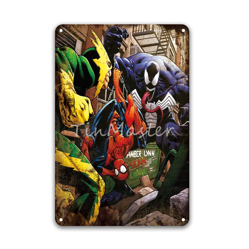 Винтаж MARVEL COMICS Супермен металлический знак Ретро летучая мышь Железный человек жестяные таблички живопись плакат Прачечная ребенок Декор для гостиной - Цвет: 20019