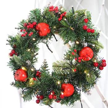 

30cm Christmas wreath Christmas red fruit decoration family party wall door decoration hanging wreath party supplies