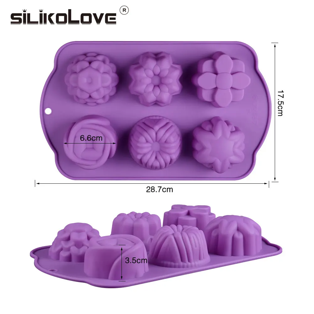 SILIKOLOVE 6 полости силиконовые формы в виде цветка DIY ручной работы ремесло 3D мыло формы для мыла делая формы