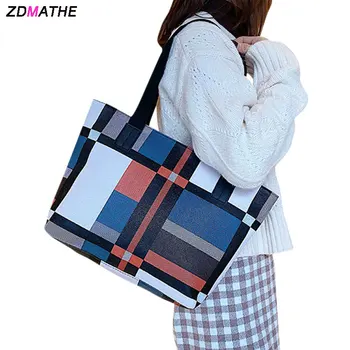 

New Fashion Casual Tote Patchwork Bags for Women 2020 Women's Handbags Luxury Designer Shoulder Bags Female Korean Style
