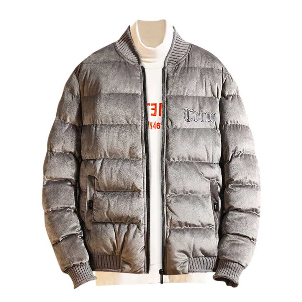 Dark Gray JAYCOSIN куртки с капюшоном пальто с длинным рукавом Хлопок Осень Зима куртка мужская мода молния сплошной цвет Тренч Пальто Блузка Топ 1103 - Цвет: Dark Gray