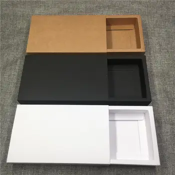 

12Pcs/Lot DIY Three Color Rectangular Design Drawer Box Kraft Paper Boxes For Candy Chocolate Backing Cookies Cases Storage Box