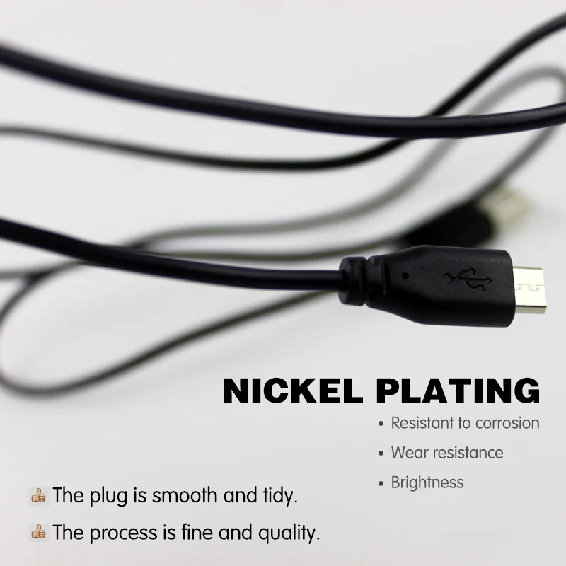 2 шт. 1 м черный Micro USB2.0 Android кабель для передачи данных бескислородный медный проводник ПВХ с REACH/ROHS для всех ячеек Android линии передачи данных