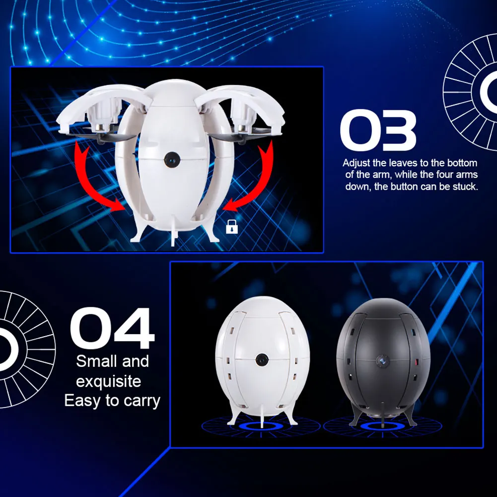 9*9*7 см ABS для 668-A6HW складной Fly Egg Six pass 2.0MP Wifi Дрон RC Квадрокоптер Черный Белый