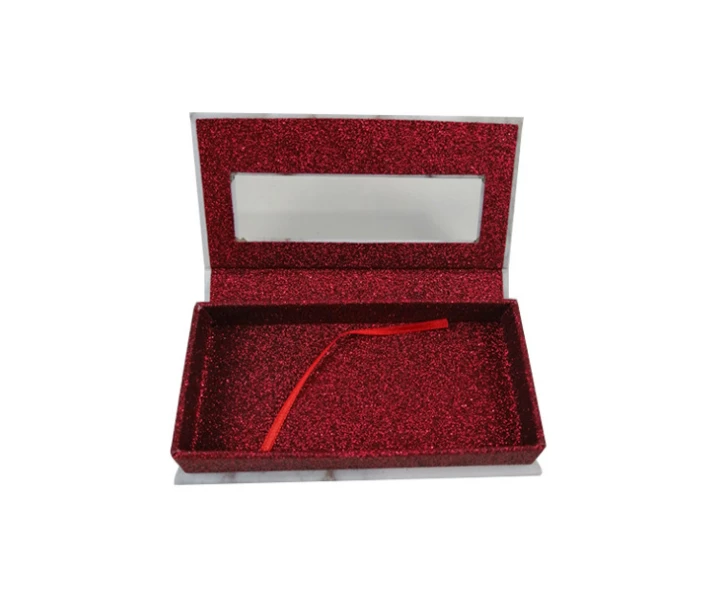 Fast delivery Custom black printed glitter golden small magnetic cardboard eyelash box packaging-PX2043