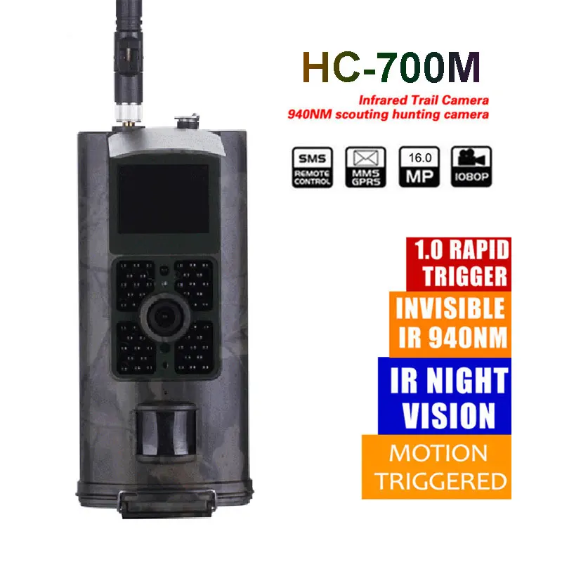 Trail Camera Portable Multifunctional HC-700M 16MP 2G MMS GPRS 1080p HD IR Hunting Camera 0.5s Cam Animal Hunting Camera