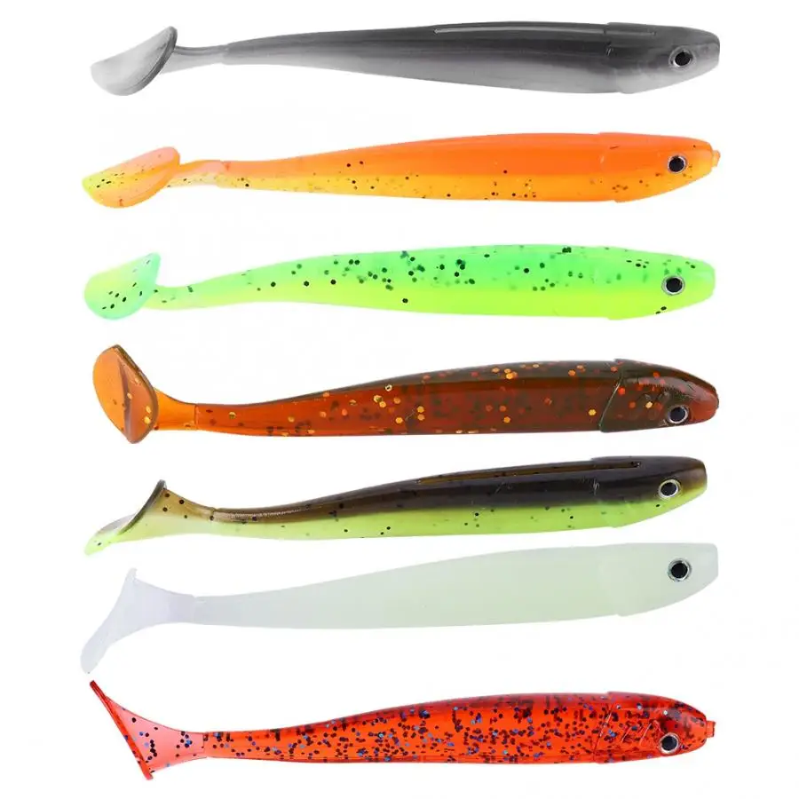

6Pcs/set Fishing Lures T-Tail Worm Baits Soft Plastic Carp Fish Lure Outdoor Sea Fishing Accessories