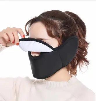 

2 in 1 winter warm mask upset female cycling wind protective mask 3 d ear cover breathe easy breathing personality