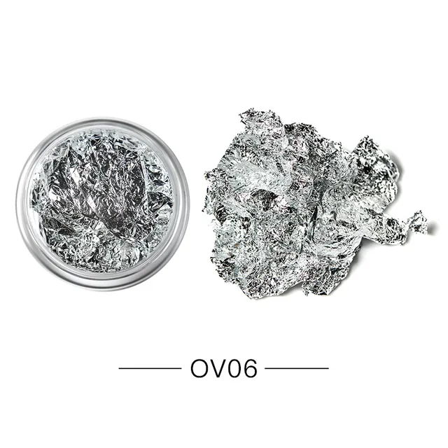 1 Box Gold Silver Irregular Aluminum Foil Paper Nail Art Sticker 3D Glitter DIY Manicure UV Gel Polish Nail Decoration Tools Q06460