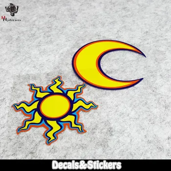 

NO.L034 46# Rossi SUN MOON Helmet 3M Reflective Stickers MOTO GP Car Sticker Decals Racing Motorcycle