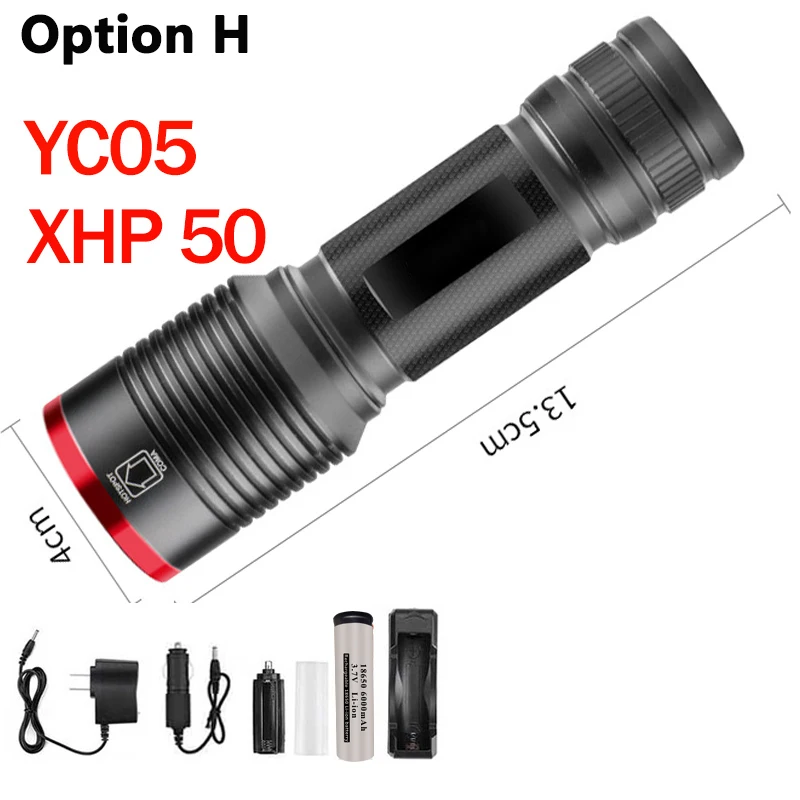Z25 супер мощный светодиодный фонарик XHP70 XHP50 тактический фонарь USB Перезаряжаемый водонепроницаемый фонарь ультра яркий фонарь для кемпинга - Испускаемый цвет: Option H