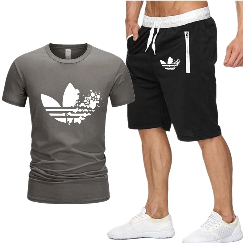 mens adidas t shirt and shorts set