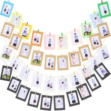 DIY Paper Photo Frame Banner Wedding Birthday Decoration Bunting Bachelorette Party Christmas Home Decoration Supplies