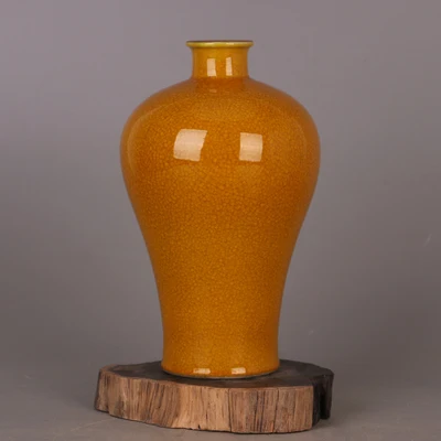 Jade желтая глазурь желчная колба антикварная ваза Китай антикварная Домашняя Коллекция антикварная стойка украшение