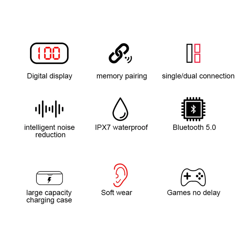 TWS Bluetooth наушники с микрофоном светодиодный дисплей беспроводные Bluetooth наушники шумоподавления гарнитуры 19Oct25