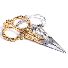 1PCS Stainless Steel 4Color Retro Scissors Firm Makeup Embroidery Nail Scissors Toe Horny Scissors Beauty Makeup Sewing Metal