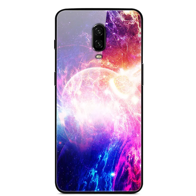 Чехол из закаленного стекла для Oneplus 6T One Plus 6 7 7 Pro, силиконовый бампер, жесткий чехол с рисунком для Coque Oneplus7 1+ 7 чехлов