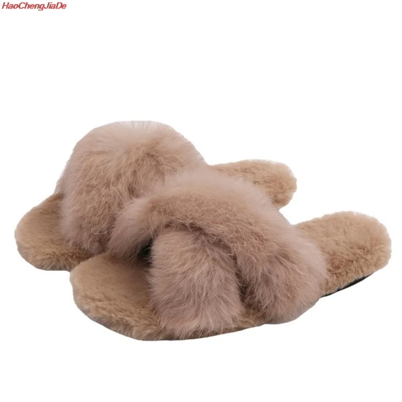 

Children Real Fox Fur Slippers Parent-Child Furry Home Sandals Girls Fluffy Flat Shoes Women House Fur Slides 24-36 Family Size