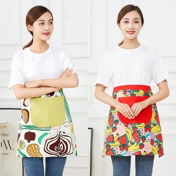 

Korean version of cute adult household clean bust apron female personality restaurant kitchen work clothes half-cut waist short
