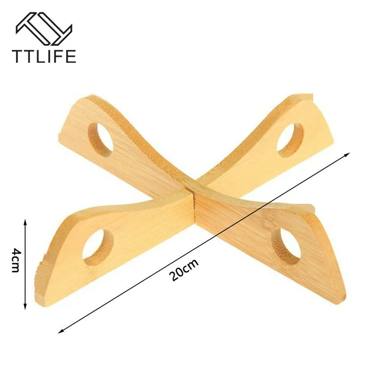 TTLIFE Wooden Heat-resistant Pot Mat Baking Tray Bracket Detachable Wooden Table Mat Kitchen Pot Mat Insulation Cold Pot Mat