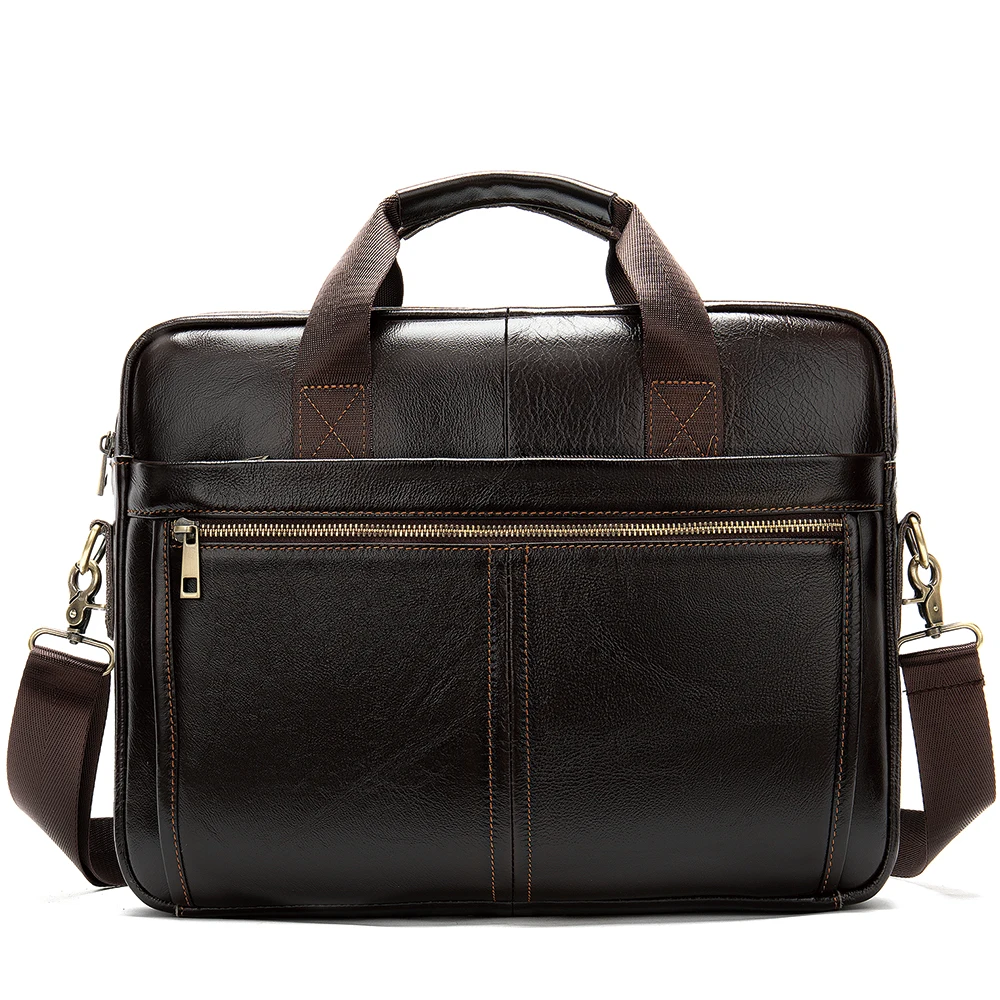 cheap Bag Men #039;s Briefcase Real Genuine Leather Business Bags for Man Male Leather Laptop Briefcase Male Computer Bag Men Lawyer 8572