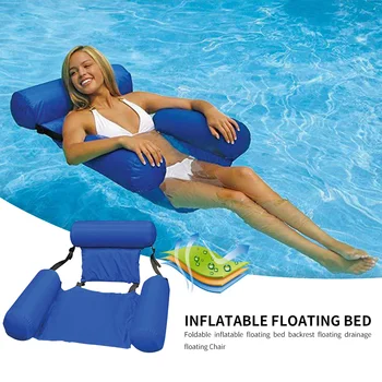 

Water Hammock In Air Mattress Swimming Pool Beach Lounger Floating Sleeping Cushion Foldable Inflatable Hammock Bed Chair