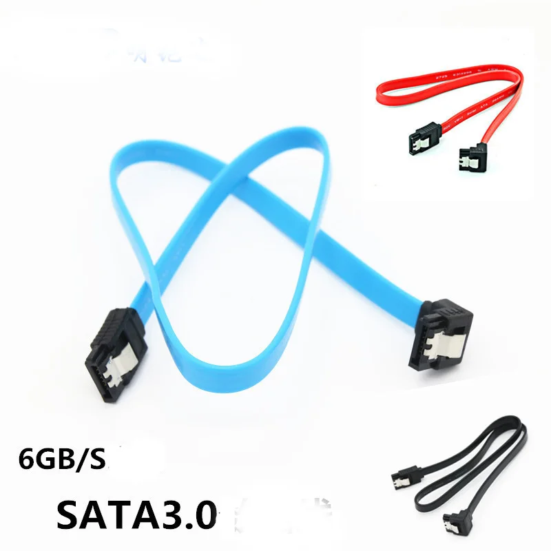 100 шт. HDD SSD кабель для передачи данных SATA 3,0 III 6 ГБ/сек. 46 см прямой кабель для жесткого диска 90 градусов кабели под прямым углом