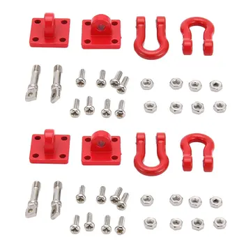 

RC Car Metal Trailer Shackle Rescue Tow Hook Set for 1/10 RC Crawler Traxxas TRX4 Axial SCX10 90046 RC4WD D90 TF2 Tamiya CC01