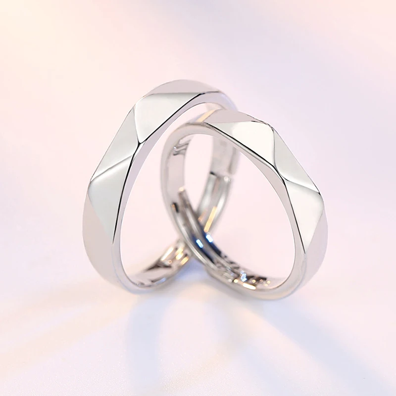 925 пробы Silve минималистичные парные кольца, оригинальные новые Романтические кольца для влюбленных, ювелирные изделия на День святого Валентина 5R493