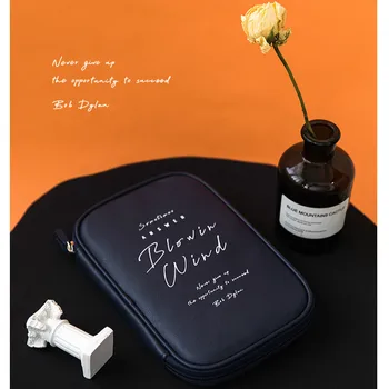 

Navy Flat Pencil Bag 14.5cm*2.5cm*22cm Cool School Office Staationery Gift