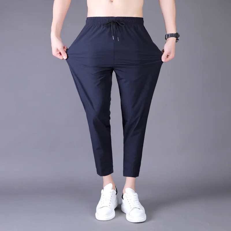 

Men's Ultra-stretch Viscose Pants Men Thin Loose-Fit Summer Casual Sports Ninth Pants Men's Sports Quick-Dry Sun-resistant